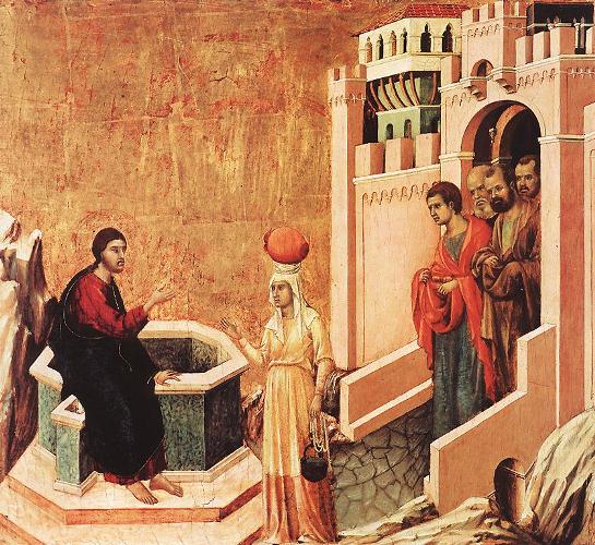 Duccio le christ et la samaritaine